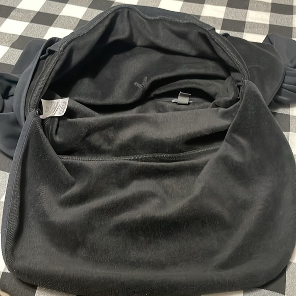 Eddie Bauer Turtleneck Mock Sweatshirt Fleece Lined Pouch Pocket Tulip Hem Black - Picture 13 of 14